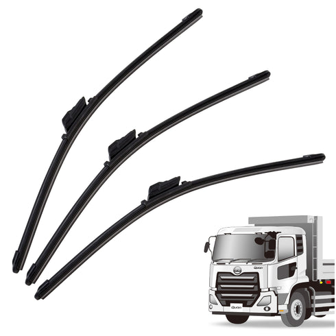 トラック用フラットワイパーSET UDトラックス クオン用3本セット(530mm・530mm・530mm) ※ワイパーアームの規格違い車輌